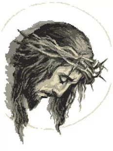 Haft krzyżykowy - Zestaw do haftu - Jezus w cierniowej koronie - Pasmanteria - miniaturka - grafika 1