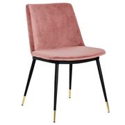 Krzesła - King Home Welurowe krzesło Diego brudny róż KH1201100122.PINK - miniaturka - grafika 1