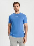 Koszulki męskie - Sinsay - Koszulka z nadrukiem - niebieski - miniaturka - grafika 1