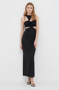 Calvin Klein sukienka kolor czarny maxi rozkloszowana - Sukienki - miniaturka - grafika 1