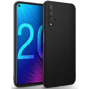 Silikonowe etui na telefon komórkowy Huawei Nova 5T Protective Cover Matt Black Backcover - Etui i futerały do telefonów - miniaturka - grafika 1