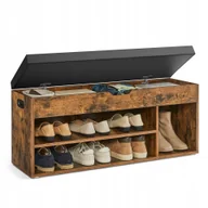 Szafki na buty - Pojemna rustykalna szafka na buty z miękkim siedziskiem i schowkiem loft - miniaturka - grafika 1