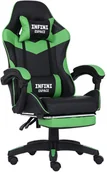 Fotele gamingowe - Fotel Gamingowy z podnóżkiem INFINI ESPACE Green - miniaturka - grafika 1