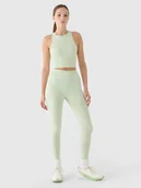 Legginsy - 4F Legginsy treningowe z wysokim stanem damskie - turkusowe XS/S - miniaturka - grafika 1