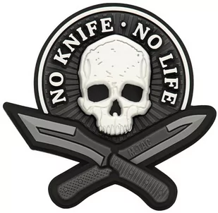 Naszywka M-Tac No Knife - No Life 3D PVC Black/White (51128236) - Odzież taktyczna i umundurowanie - miniaturka - grafika 1