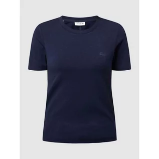 Koszulki i topy damskie - T-shirt z wyhaftowanym logo - Lacoste - grafika 1