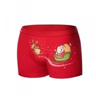Majtki męskie - Cornette Santa's Sleigh 007/67 Red bokserki męskie - miniaturka - grafika 1