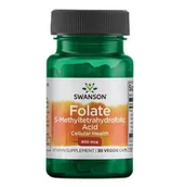 Suplementy naturalne - SWANSON Kwas Foliowy Folian Quatrefolic 800 mcg 30 kapsułek - miniaturka - grafika 1
