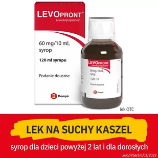 Levopront syrop 60mg/10ml na kaszel 120 ml 4850612 - Przeziębienie i grypa - miniaturka - grafika 1