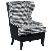 Fotele - Beliani Fotel czarno-biały MOLDE 50469 - miniaturka - grafika 1