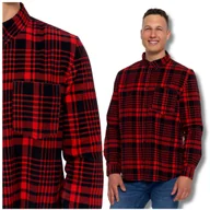 Koszule męskie - SZTRUKSOWA KOSZULA MĘSKA 100% BAWEŁNA W KRATĘ DŁUGI RĘKAW WYGODNA MORAJ XL - miniaturka - grafika 1