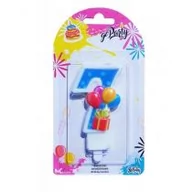 Urodziny dziecka - Mk Trade Świeczka urodzinowa '7' z balonikami SF-907-7 - miniaturka - grafika 1
