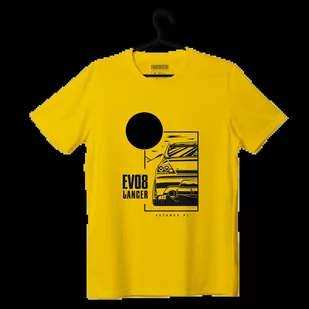 T-shirt koszulka Mitsubishi Lancer EVO8 JDM żółta-XXL - Odzież do sportów motorowych - miniaturka - grafika 1