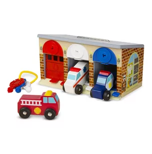 Melissa & Doug Garaż z kluczykami i pojazdami specjalnymi 14580 - Pociągi dla dzieci - miniaturka - grafika 1