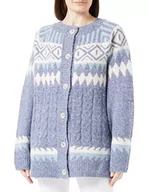 Swetry damskie - blonda Damski sweter z dzianiny z guzikami 15425018-BL01, niebieski, wielokolorowy, XS/S, niebieski wielokolorowy, XS-S - miniaturka - grafika 1