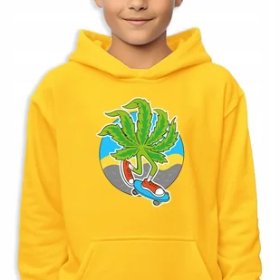 Bluza Dziecięca Z Kapturem Żółta Skate Weed Wiele Wzorów -116 Cm (5-6) - Bluzy dla dziewczynek - miniaturka - grafika 1
