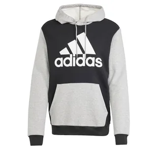 adidas Męska bluza z kapturem Essentials z dużym logo, rozmiar M, Czarny/średni szary wrzos, M wysoki - Bluzy męskie - miniaturka - grafika 1