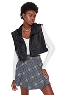 Spódnice - Trendyol Damska mini spódnica z dzianiny typu skater, granatowy, XS - miniaturka - grafika 1