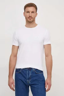 Koszulki męskie - Calvin Klein t-shirt męski kolor biały gładki - grafika 1