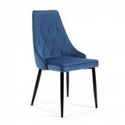 Krzesła - 4x Welurowe krzesło tapicerowane pikowane SJ.054 Granatowe - miniaturka - grafika 1