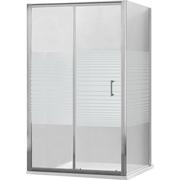 Kabiny prysznicowe - Mexen Apia kabina prysznicowa rozsuwana 115 x 100 cm, transparent/pasy, chrom - 840-115-100-01-20 - miniaturka - grafika 1