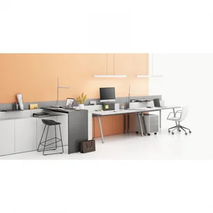 B2B Partner Regał biurowy LAYERS, długi, 2 schowki, 1582 x 400 x 777, biały/szary 611510 - Regały biurowe - miniaturka - grafika 4
