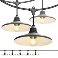 Lampy ogrodowe - ZESTAW CRETE Girlanda ogrodowa 5m + kabel 10m + 5x klosz czarny M2 - miniaturka - grafika 1