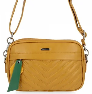 Torebka Damska Listonoszka w Jodełkę firmy David Jones Żółta - Torebki damskie - miniaturka - grafika 1