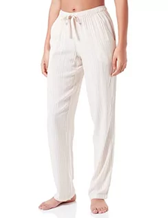 Spodnie damskie - Schiesser spodnie damskie długie spodnie piżamowe, kremowy, 34 - grafika 1