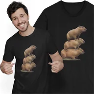 Koszulki męskie - Koszulka Kapibara Wieża Kapibary Capybara Zwierzęta Tower - miniaturka - grafika 1