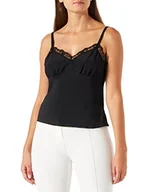 Koszulki i topy damskie - Pinko Damska koszulka Trisha Top Crepe De Chine, Z99_Black Limousine, 8 - miniaturka - grafika 1