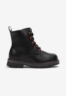 Botki damskie - Czerwone Botki Metaliczne Jaylee - miniaturka - grafika 1