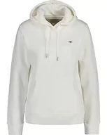 Bluzy damskie - GANT Damska bluza z kapturem REL Shield, Eggshell, standardowa, Eggshell - miniaturka - grafika 1