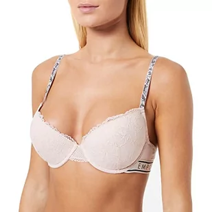 Emporio Armani Damska koronka z wiskozy z zdejmowanymi wkładkami push-up biustonosz z usuwanymi wkładkami, ró?owy (powder pink), 80B - Biustonosze - miniaturka - grafika 1