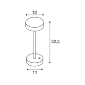 Lampy ogrodowe - Lampa akumulatorowa LED Vinolina SLV, czarna, CCT, aluminium, wysokość - miniaturka - grafika 1