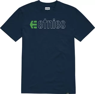 Koszulki męskie - t-shirt męski ETNIES ECORP TEE Navy/White - grafika 1