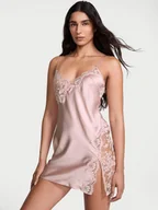 Bielizna nocna - Dream Angels Koszulka nocna satynowa z koronką Lace-Trim Asymmetric - miniaturka - grafika 1