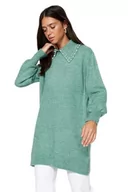 Swetry damskie - Trendyol Sweter damski, niebieski, regularny krój, turkusowy, Rozmiar uniwersalny - miniaturka - grafika 1