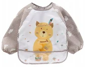 Śliniaki i fartuszki - PIAMBO Śliniak Z Rękawkami Fartuszek 12M+ Miś - miniaturka - grafika 1