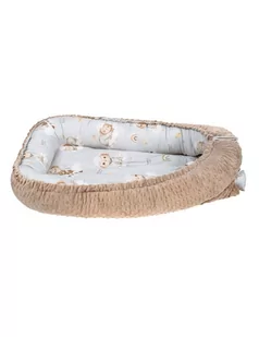 Bonjour Cherie Kokon niemowlęcy bambusowy Owieczki Minky Beige - Rożki i beciki - miniaturka - grafika 1