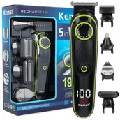 Trymery - Golarka Męska Trymer Do Brody Wlosów Zestaw 5W1 Kemei Barber Usb - miniaturka - grafika 1