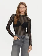 Bluzki damskie - Vila Bluzka Mist 14102378 Czarny Slim Fit - miniaturka - grafika 1