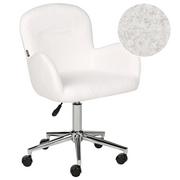 Fotele i krzesła biurowe - Krzesło biurowe regulowane boucle białe PRIDDY Lumarko! - miniaturka - grafika 1