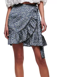 ONLY Damska spódnica Onlolivia Wrap Skirt Wvn Noos, Blue Mirage/Aop:tonal Ditsy, L - Spódnice - miniaturka - grafika 1
