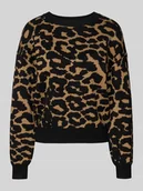 Swetry damskie - Sweter z dzianiny o kroju regular fit z mieszanki wiskozy model ‘SILJEANIMAL’ - miniaturka - grafika 1