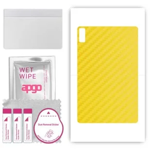 folia naklejka skórka strukturalna na TYŁ do Lenovo Tab M10a 5G - Carbon Żółty - apgo SKINS - Akcesoria do tabletów i e-booków - miniaturka - grafika 1