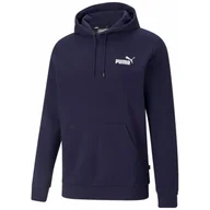 Bluzy sportowe męskie - Męska bluza Puma ESS Small Logo Hoodie TR Rozmiar: XL / Kolor: niebieski - miniaturka - grafika 1