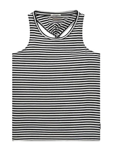 TOM TAILOR Dziewczęta Top z nadrukiem 1031382, 29693 - Whisper White Navy Stripe, 140 - Koszulki i topy damskie - miniaturka - grafika 1