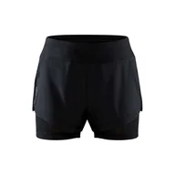 Spodenki damskie - Damskie Spodenki CRAFT ADV ESSENCE 2-IN-1 SHORTS W 1910722-999000 – Czarny - miniaturka - grafika 1