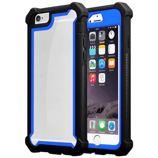 Etui Cadorabo do Apple iPhone 6 PLUS / iPhone 6S PLUS w kolorze NIEBIESKIM CZARNYM Etui na telefon komórkowy 2 w 1 z silikonową krawędzią TPU i akrylowym szkłem z tyłu Ochronne hybrydowe etui typu Hardcase Back Case - Etui i futerały do telefonów - miniaturka - grafika 1